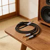 1/8in TRS Stereo Splitter Cable Male To Dual Male 3.5mm Y-Splitter Stereo Audio Cable for Speakers Headphone Cell Phone PC Laptop
