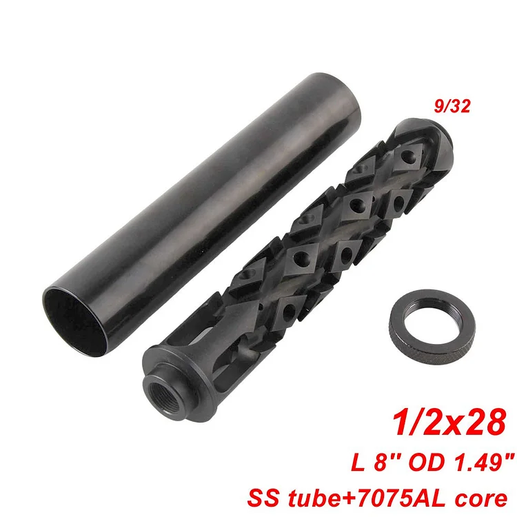 L 8'' OD 1.49" Stainless steel tube oil catching cleaning device kit 1/2x28 5/8x24 threadfor solvent trap