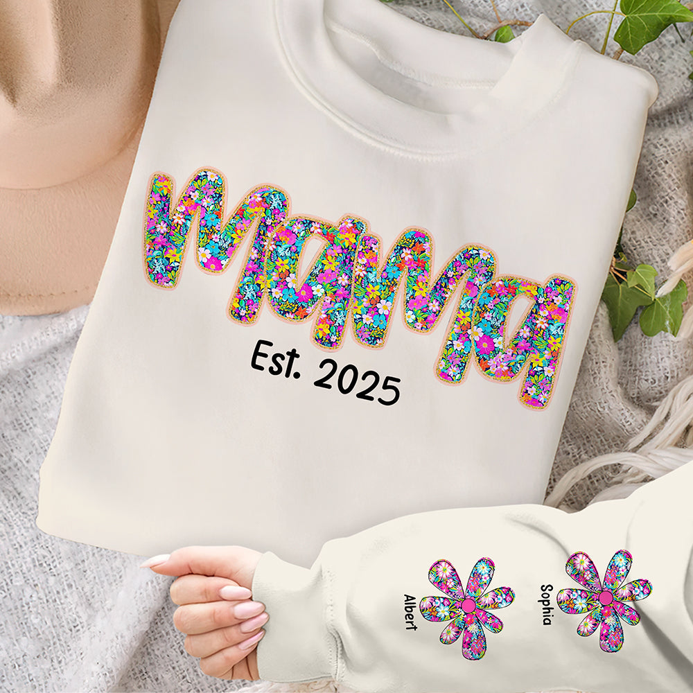 Loveyoufancy Personalized Gifts For Mom Shirt Mama Flower 