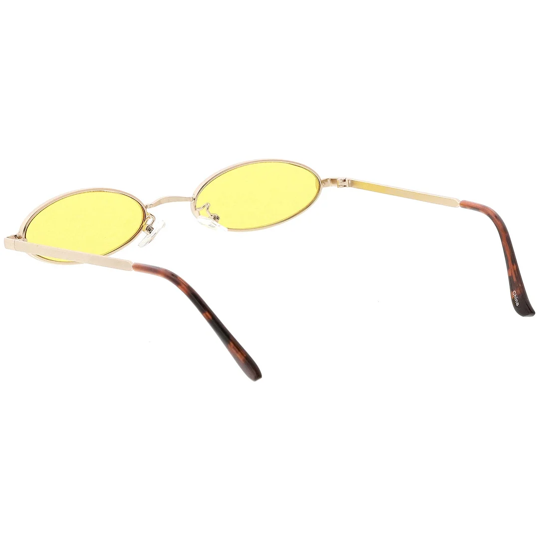 Extreme Small Oval glasses Color Tinted Flat Lens 51mm