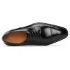 Handmade Black Mens Captoe Leather Derby Dress Shoes Business