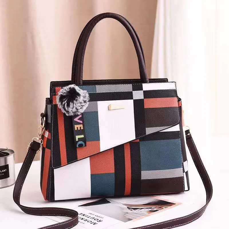 Bags For Women 2021 New Luxury Shoulder Crossbody Pu Leather Fashion Designer Ladies Plaid Top Quality Female Messenger Handbags