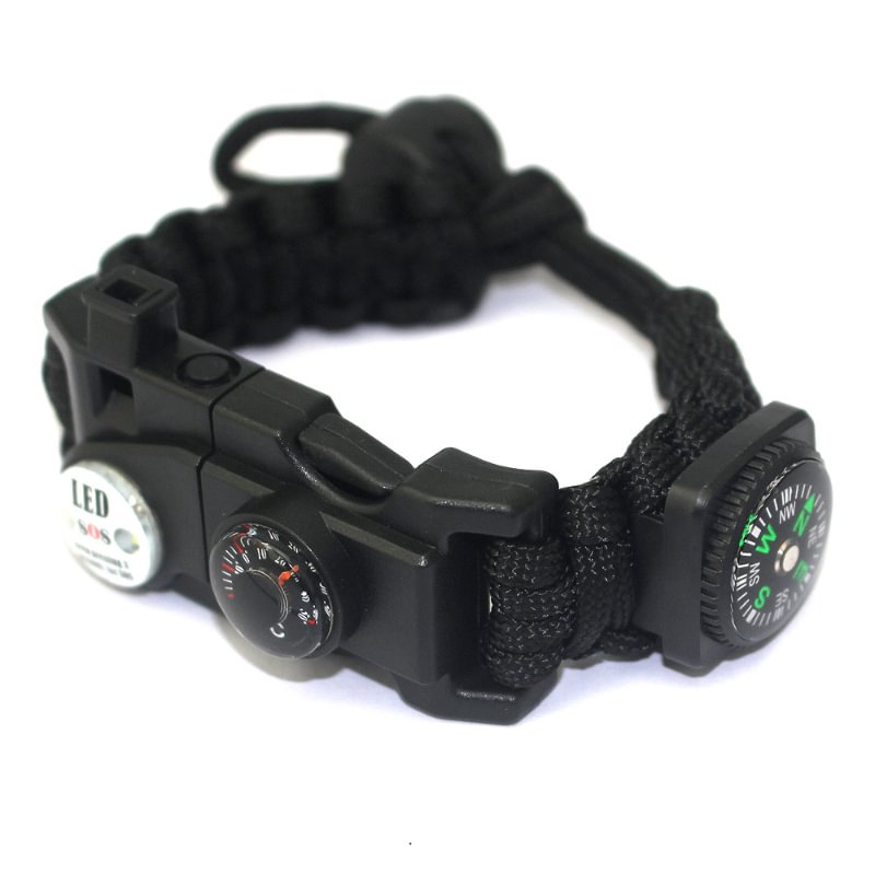 Outdoor Multinational LED Compass Surviaval Paracord Bracelet