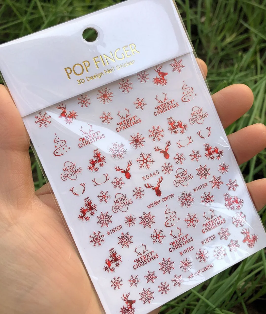 1Pcs Iridescent Silver Laser Snowflakes 3D Nail Stickers Leaves Flowers Summer Self Adhesive Transfer Sliders For Manicures Tips-Nail Inspo