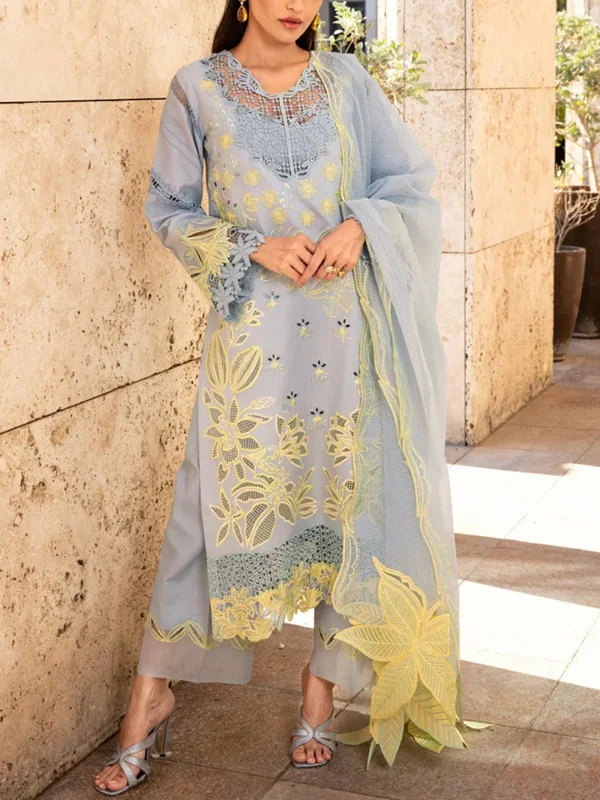 Lace Print Top and Pants Suit
