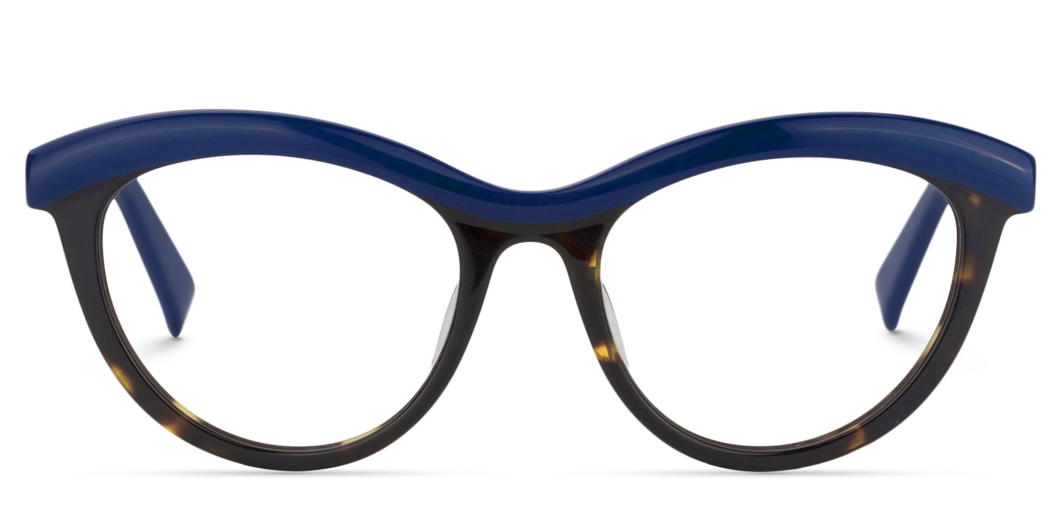 Sean Schwarz-Blau Cateye Brille Schwarz-Blau