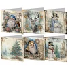 6PCS DIY Diamond Art Greeting Cards Winter Theme Congratulations Cards & Gifts