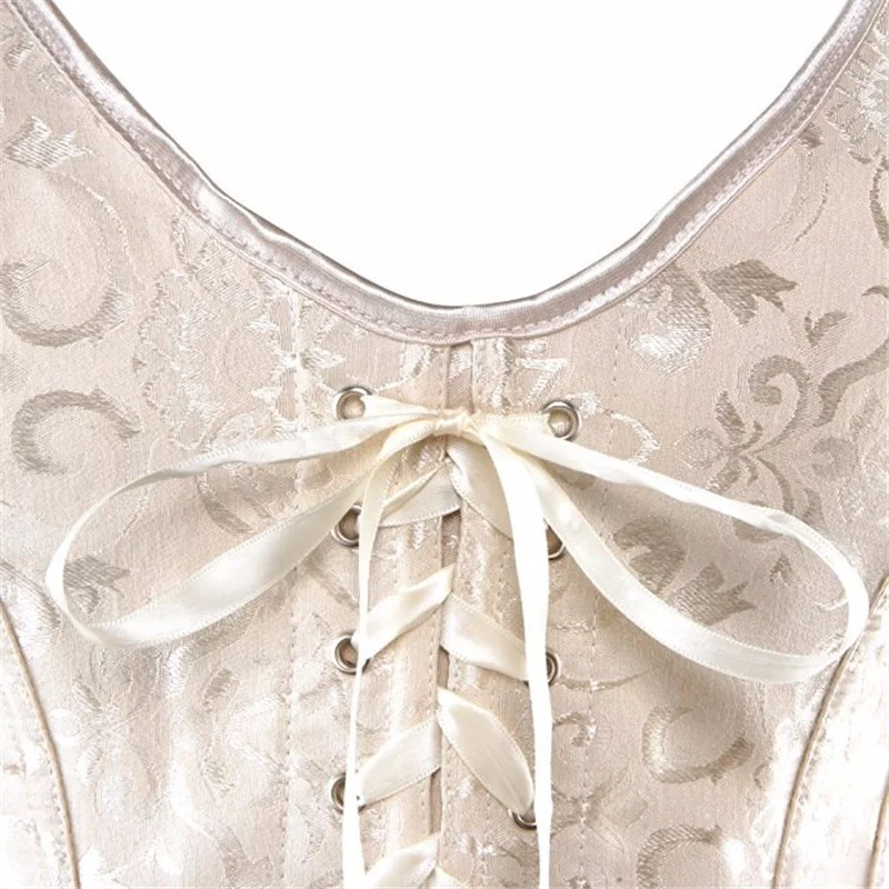 Billionm Sapubonva corset sexy bustier lingerie plus size gothic brocade overbust corset vest top corselet for women zipper black white