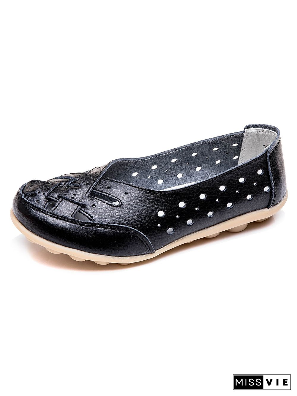 Hollow Leather Soft Sole Shoes