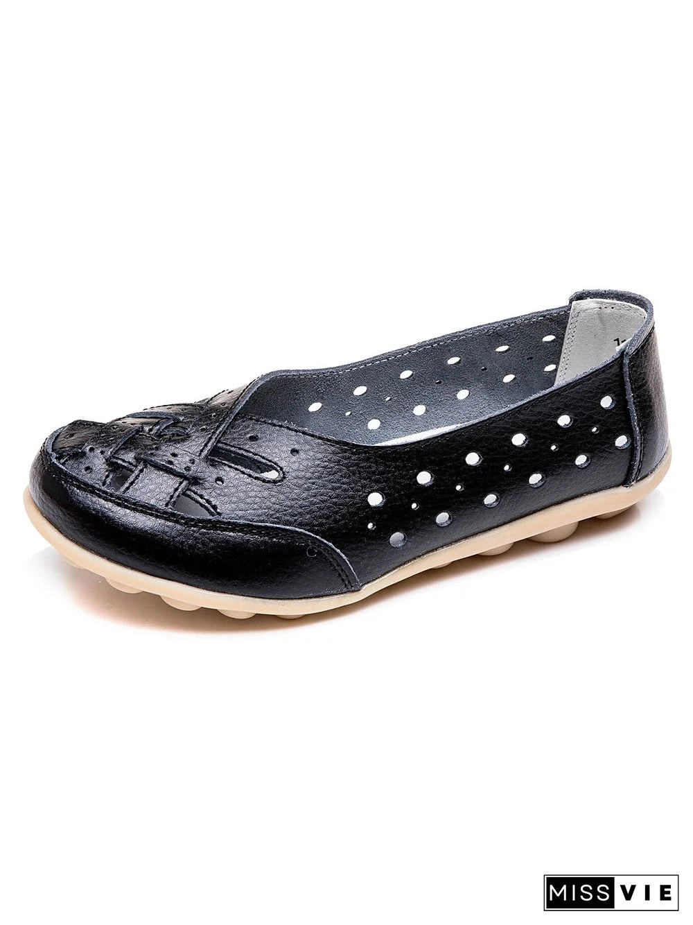 Hollow Leather Soft Sole Shoes