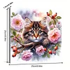 Framed Diamond Painting - Full Round Drill - Cats and Flowers (25x25cm)