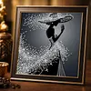Pearl Lady Silhouette 5D DIY Diamond Art Painting Kit Partial Drill 30x30cm
