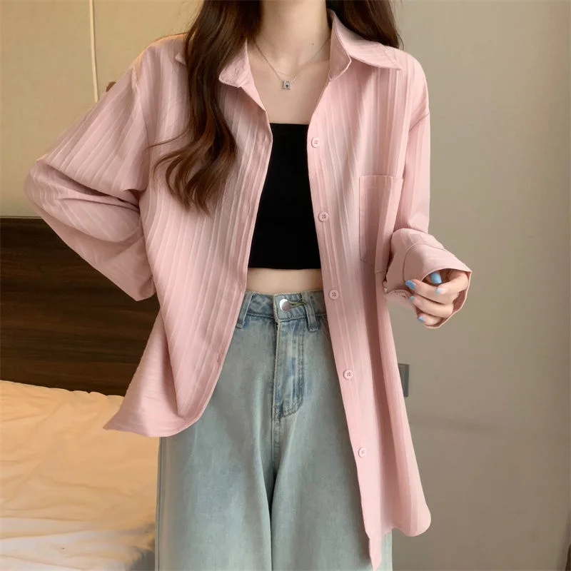 Uveng Uveng And Autumn 2025 New Shirt Jacket Women's Design Sense Lazy Style Korean Version Of Loose Long Shirt Tide