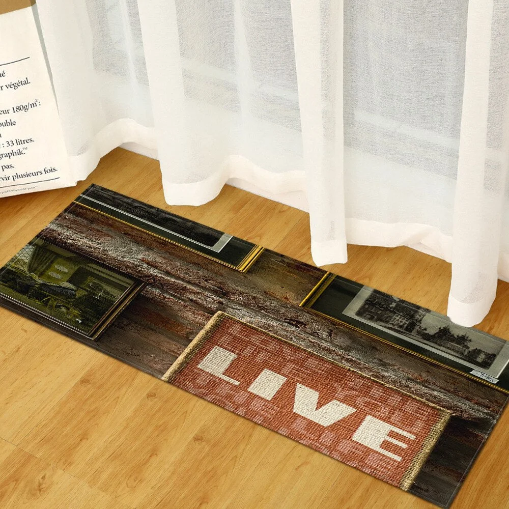 Nordic Kitchen Carpet Bedroom Doormat Entrance Home Hallway Floor Mat 3D Landscape Pattern Bathroom Anti-Slip Absorb Water Rug