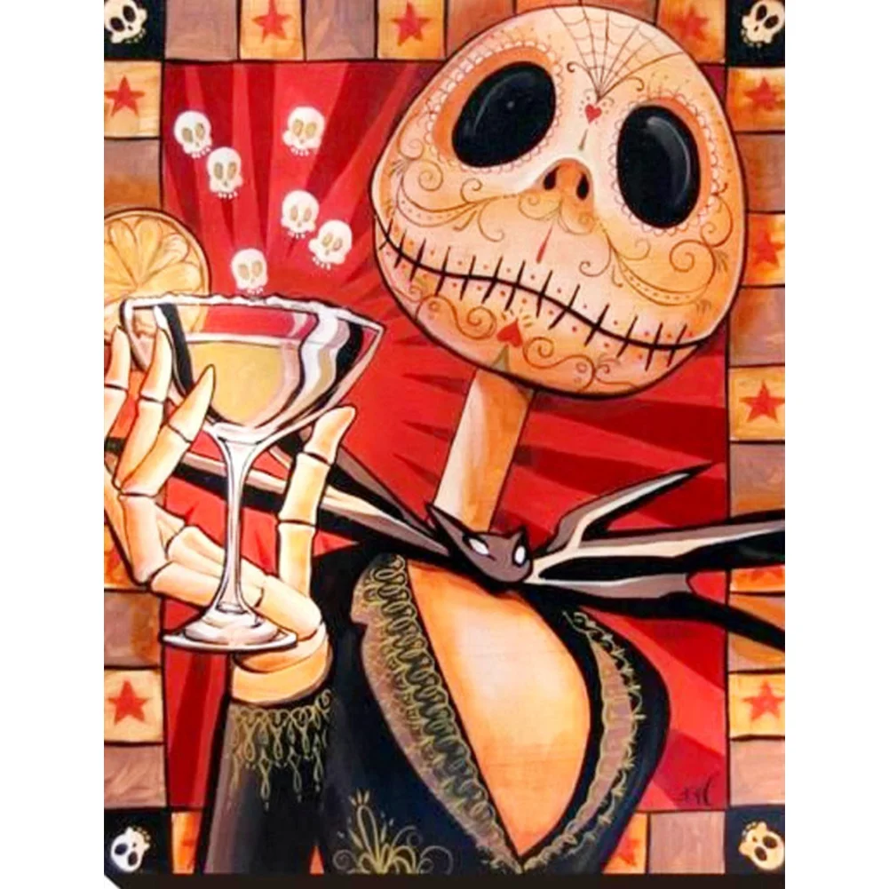 (DB6655) Skull 5D DIY Square Diamond Diamond Painting Home Rhinestones Picture 20X30cm