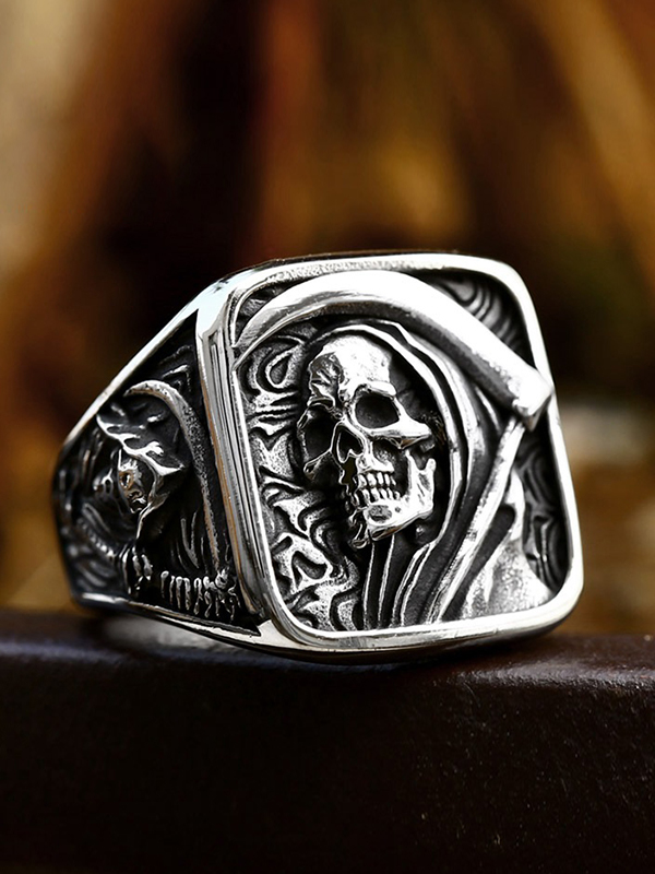 Punk Hip Hop Death Skull Ring