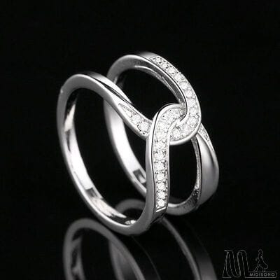 MidiSono - Twisted Inlaid Zircon Double-layered Ring