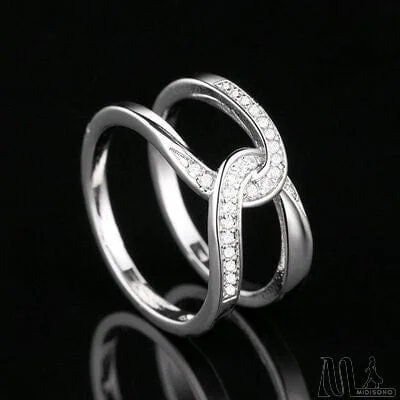 MidiSono - Twisted Inlaid Zircon Double-layered Ring
