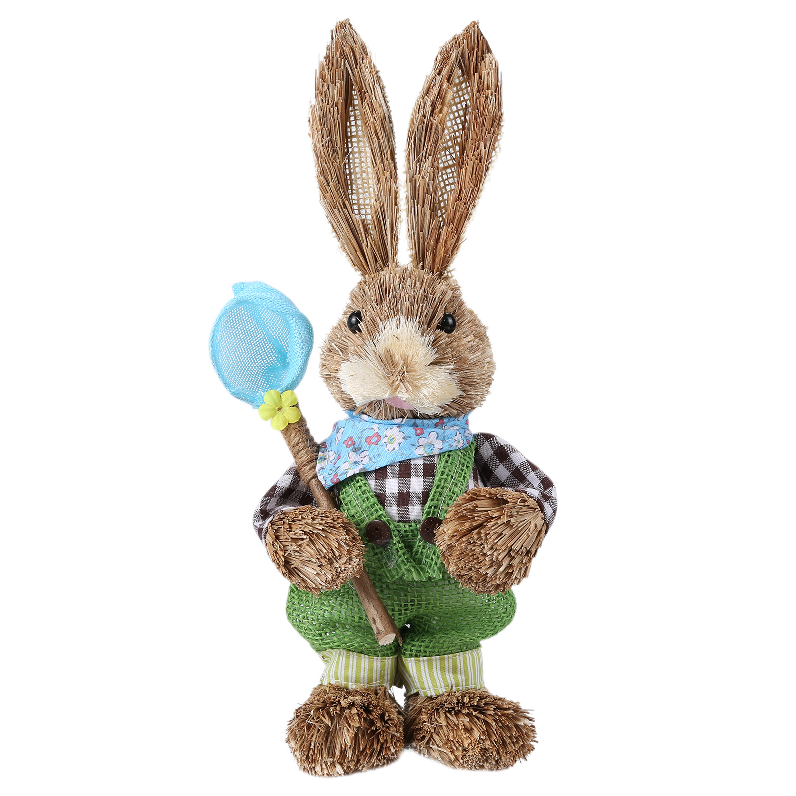 

Straw Rabbit Ornament, 12 inch Standing Bunny Statue with Carrot for Easter, 15, 501 Original