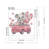 2Pack Pink Car Animals-Crystal Rhinestone Diamond Painting(30x30cm)