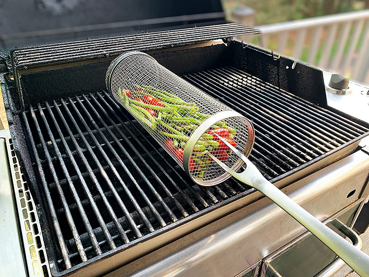 BBQ outdoor grill net / Barbecue stainless steel wire mesh cylinder