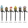 LED Solar Fairy-Tale Mushroom Cottage Garden Light Auto On/Off Resin Mushrooms Ground Decor Lights Weather-Proof Solar-Powered Resin Mushrooms Statue Lamp for Yard Patio Pathway Lawn Flower Bed