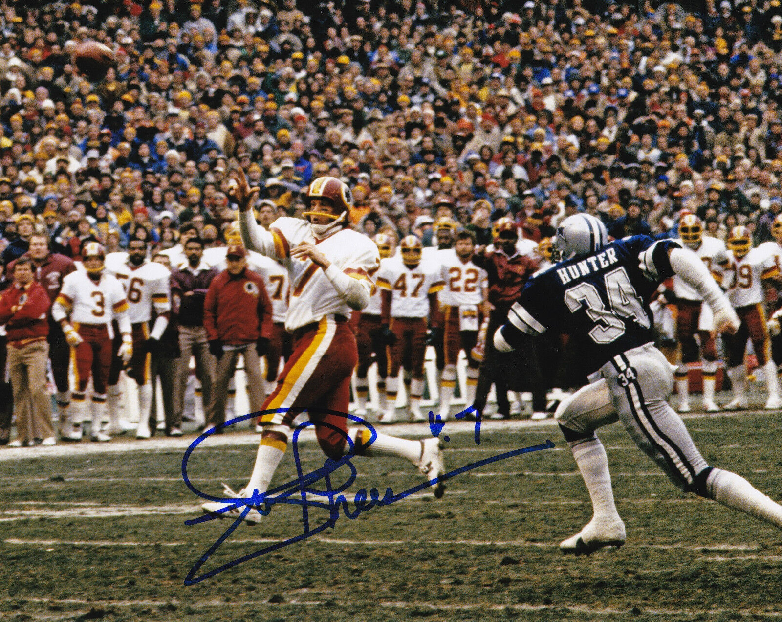 Joe Theissmann Signed 8x10 Inch Photo Poster painting Washington Redskins Notre Dame Irish NFL