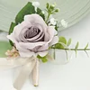10PCS Bridal Groom Guests Wedding Catering Rose Corsage Boutonniere Wrist Artificial Flower Bouquets