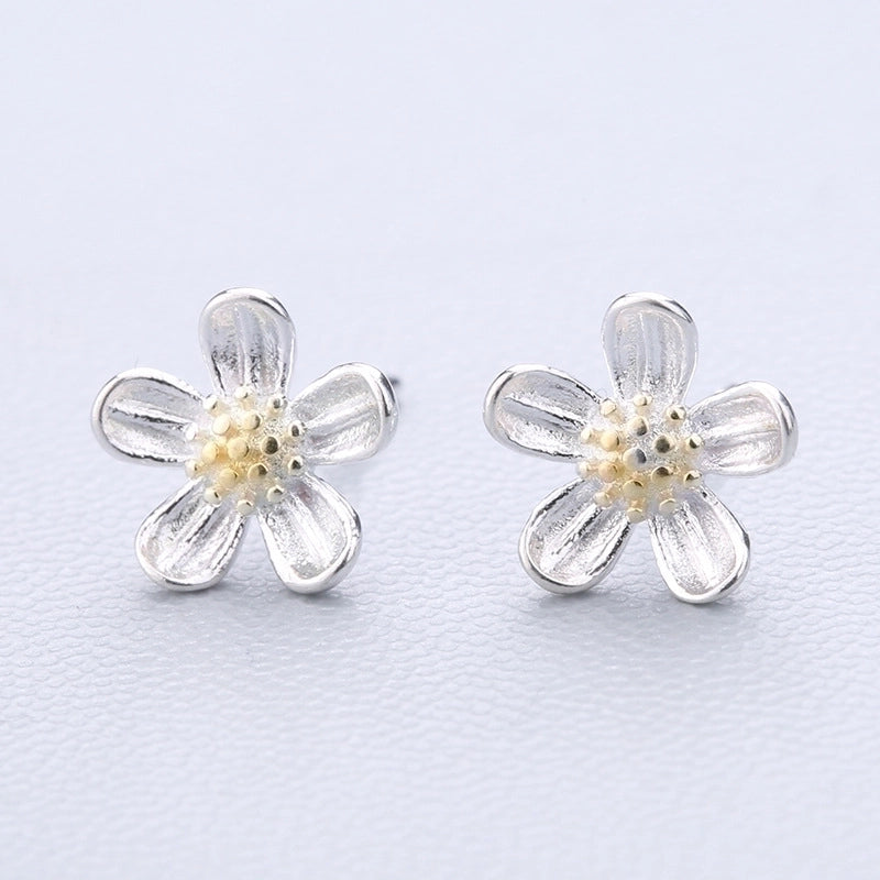 1 Pair Fashion Star Heart Shape Fish Tail Sterling Silver Plating Ear Studs