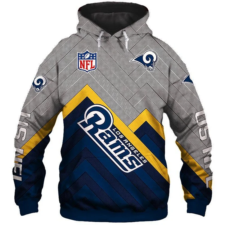 Los Angeles Rams 3D Printed Hooded Pocket Pullover Hoodie