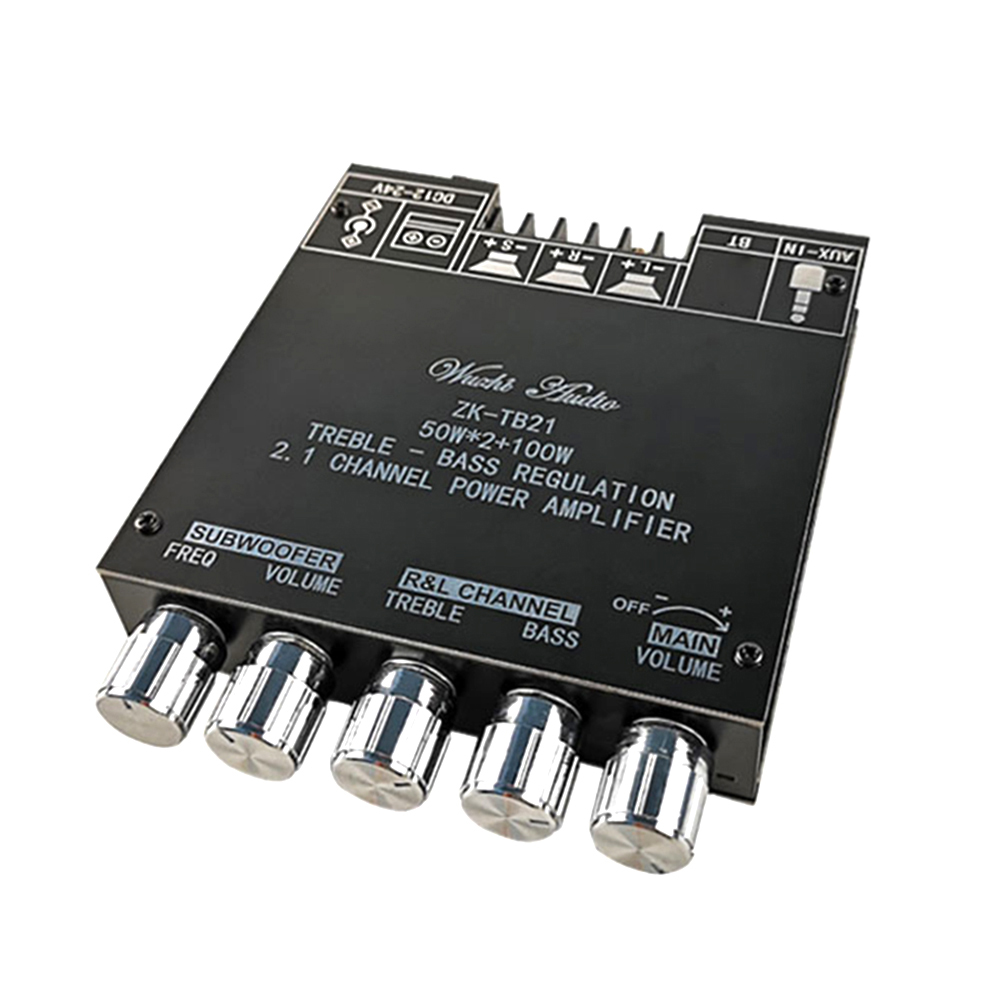 

ZK-TB21 2x50W+100W 2.1 Channel BT5.0 AUX Audio Stereo Power Amplifier Board, 501 Original