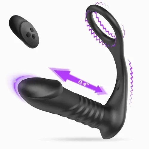 Owen - Telescopic Anal Vibrator Remote Control Prostate Massage with Ejaculation Penis Ring