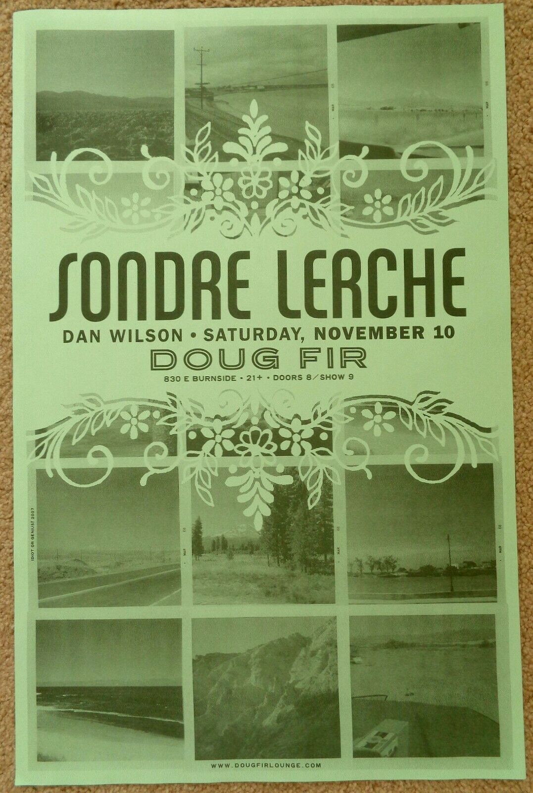 SONDRE LERCHE 2007 Gig POSTER Portland Oregon Concert