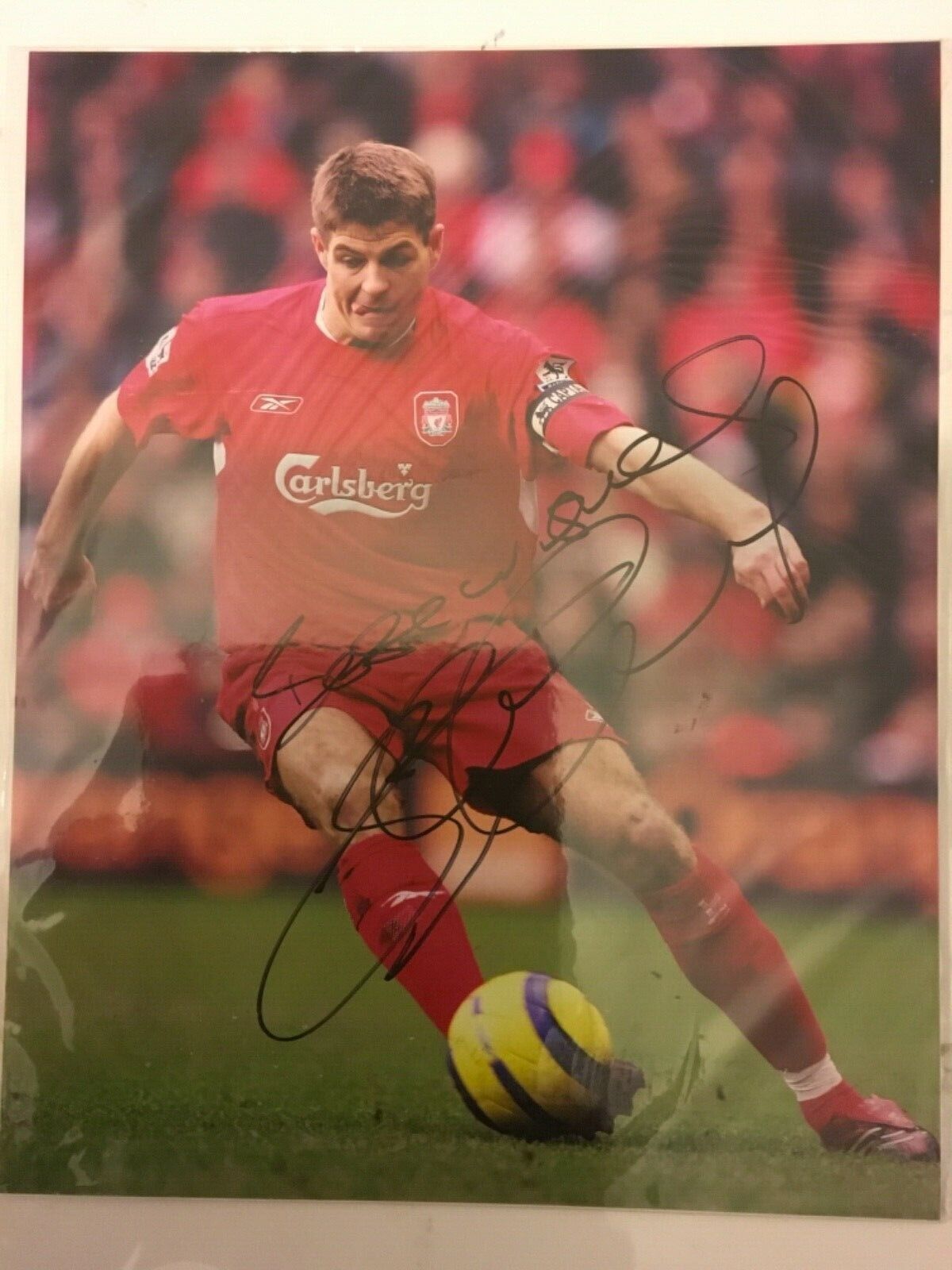 Legend hand-signed Steven Gerrard Liverpool 10 x 8  Photo Poster painting