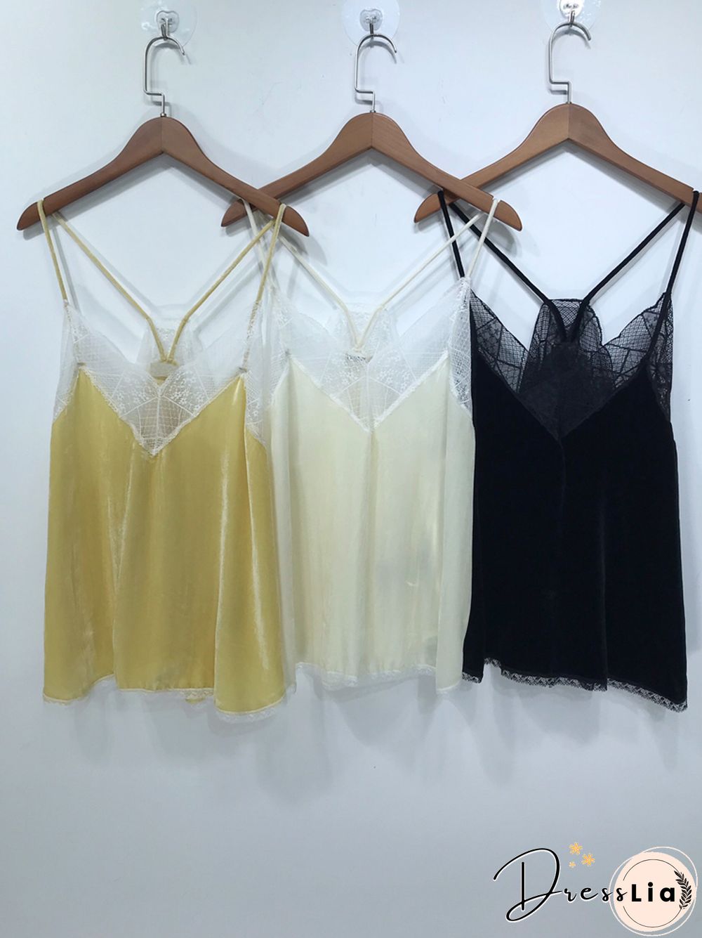 Silk Women New Style Romantic Neckline Exquisite Lace Stitching Letter Printing Girls Camis Vest