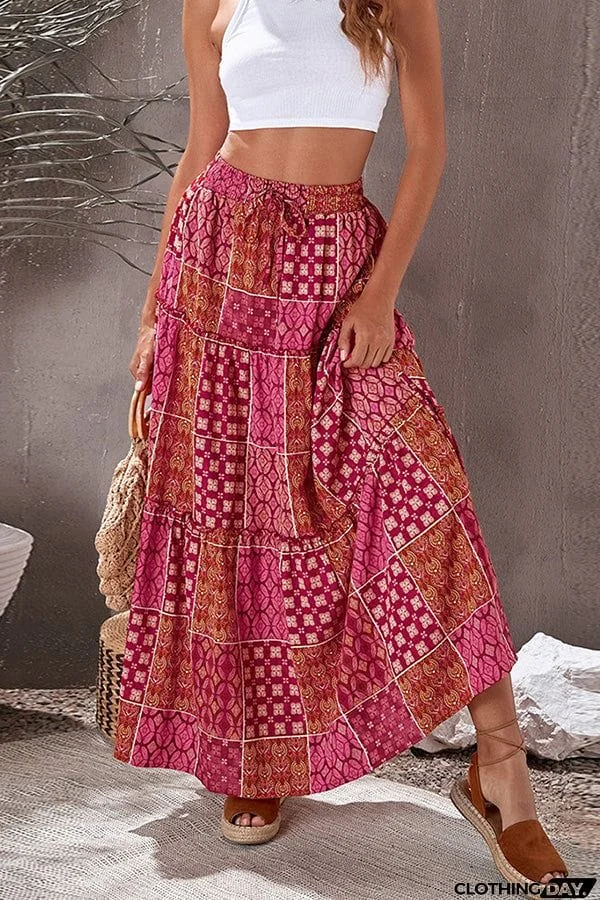 bohemian beach dress resort skirt