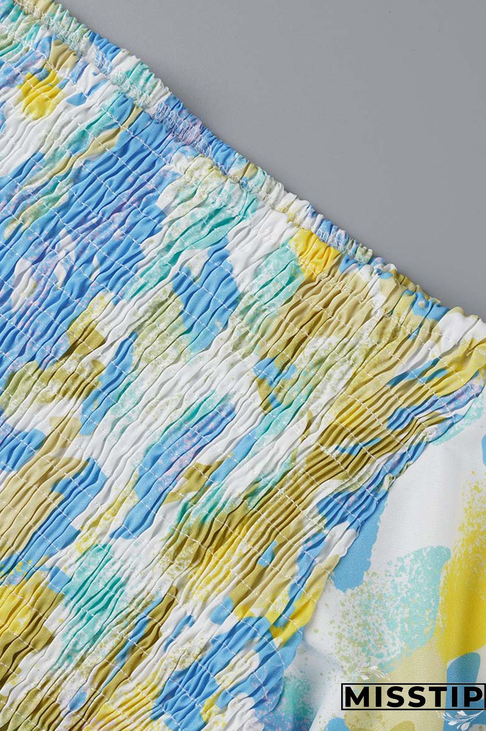 Blue Fashion Casual Plus Size Print Patchwork O Neck Short Sleeve Dress