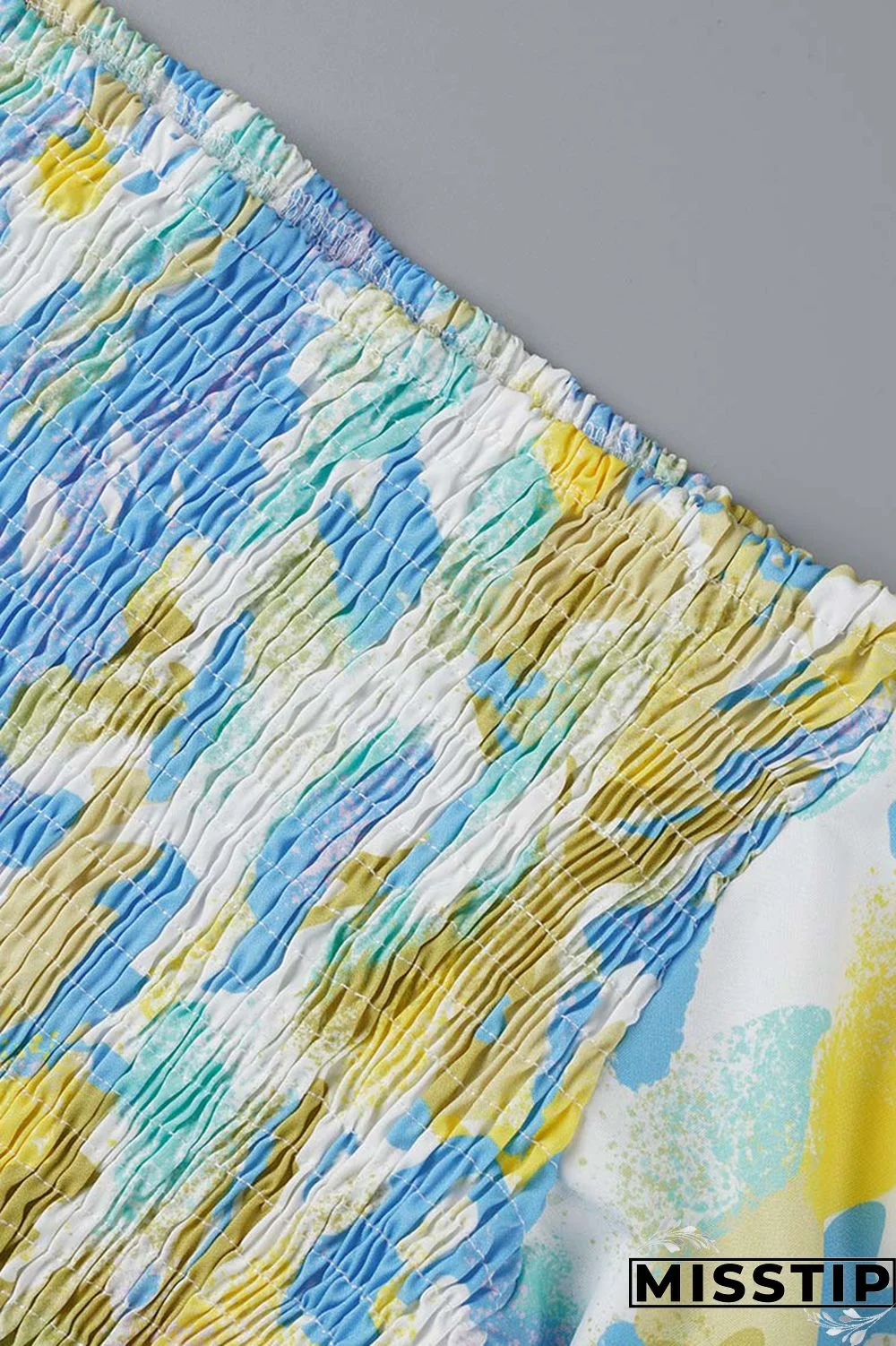 Blue Fashion Casual Plus Size Print Patchwork O Neck Short Sleeve Dress