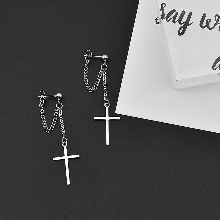 Cross Chains Earrings