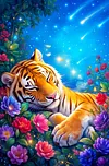 Luxury AB Velvet Diamond Painting Kit - Tiger