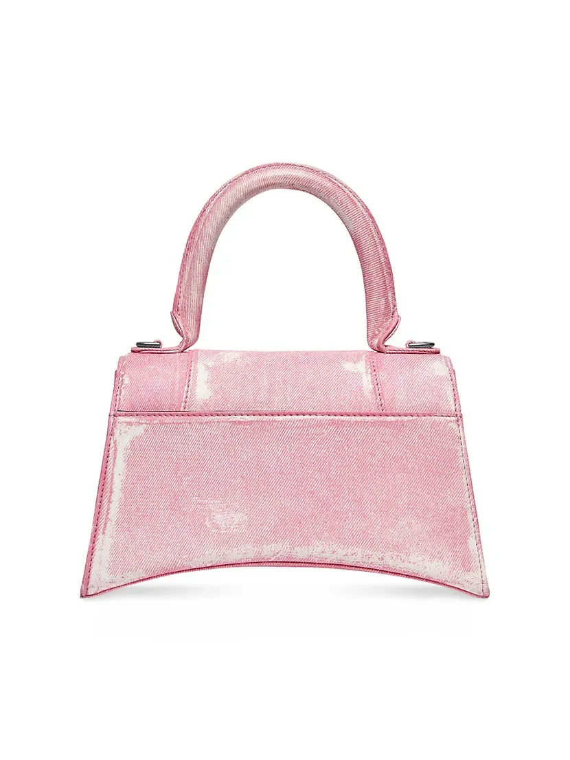 Balenciaga Hourglass Small Handbag Denim Printed