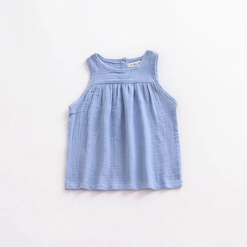 Toddler Girls Tops Summer Kids Cotton T Shirts Kid Baby Clothing Infant Playsuit Clothes Child Vest T-shirt Sleeveless Top Tees