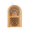 FM/AM/SW Three-Band With MP3 Playback Retro Bluetooth Multi-Function  Wood Grain Radio