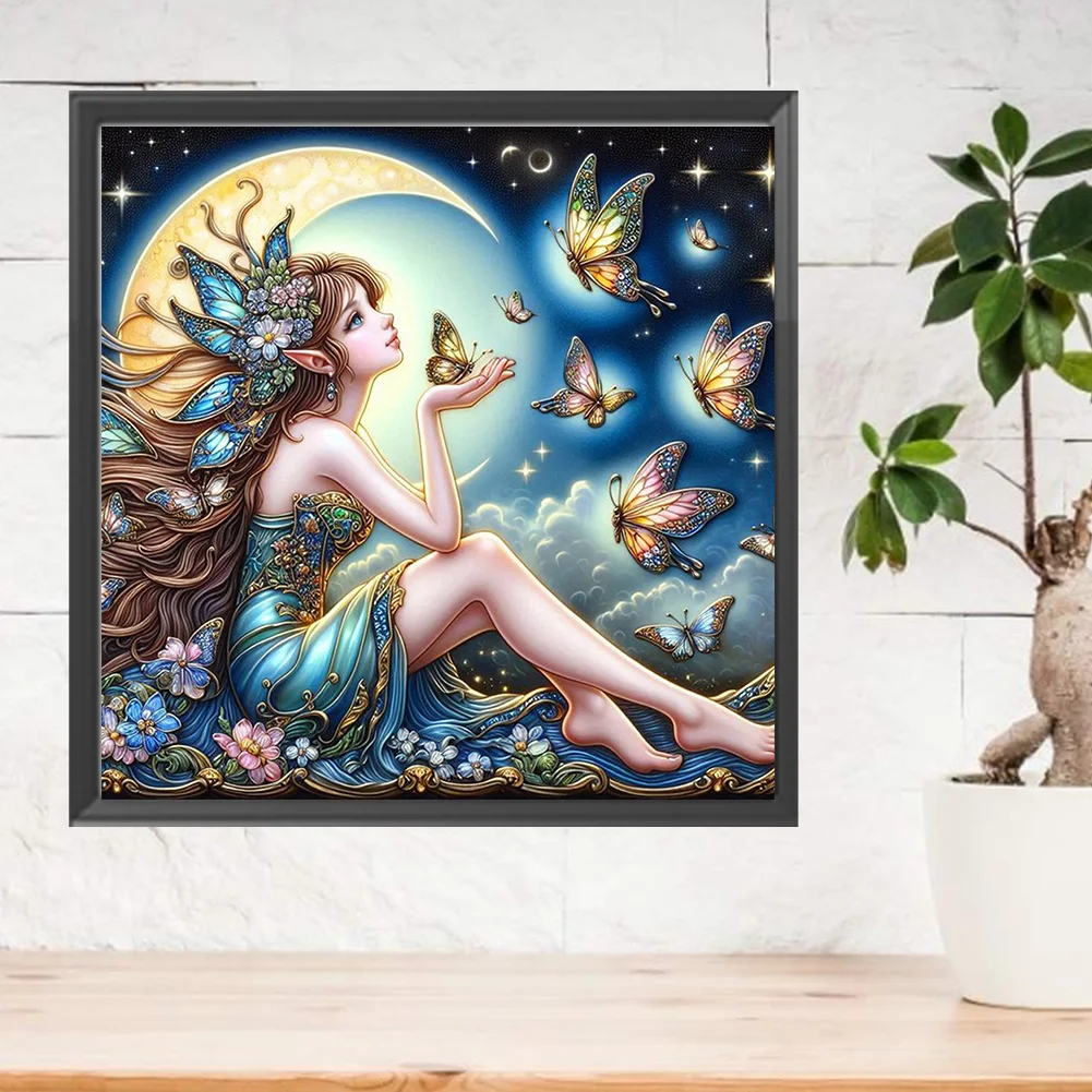 Diamond Painting - Full Square Drill - Butterfly Fairy(Canvas|45*45cm)