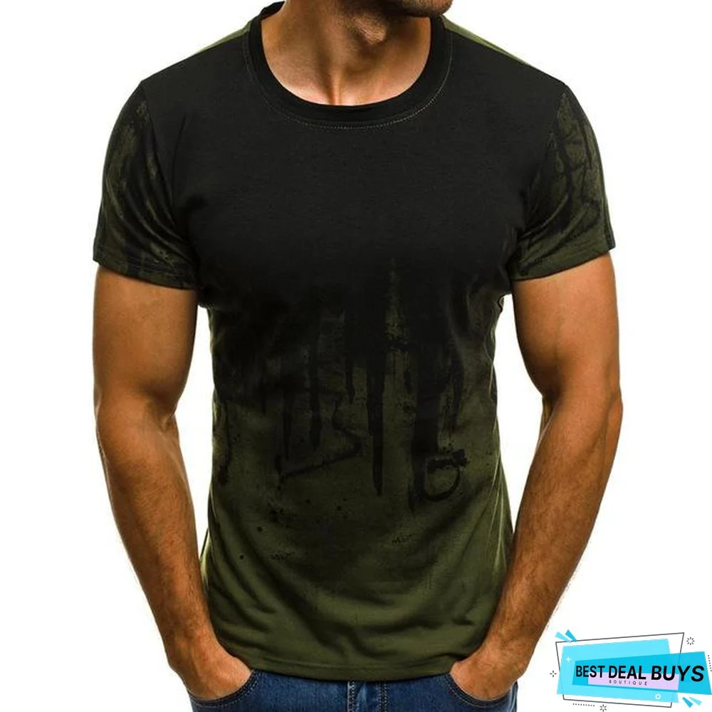 Men Printed Hip-Hop Streetwear Long Sleeve Fitness T-Shirts