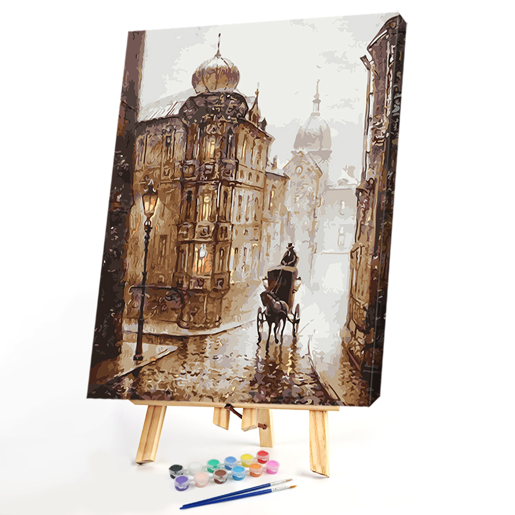 

40*50cm - Paint By Numbers - Raining Street, 501 Original