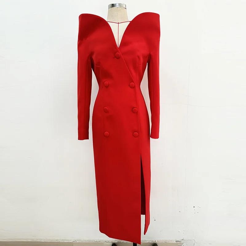 Nigikala Nigikala Fashion Personality Design Collar And Long Wind Coat Dress For Autumn And Winter 2025