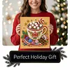 (25x25cm)DIY Pearl Painting Xmas Framed Handmade Pearl Material Art Kit Living Room Decor