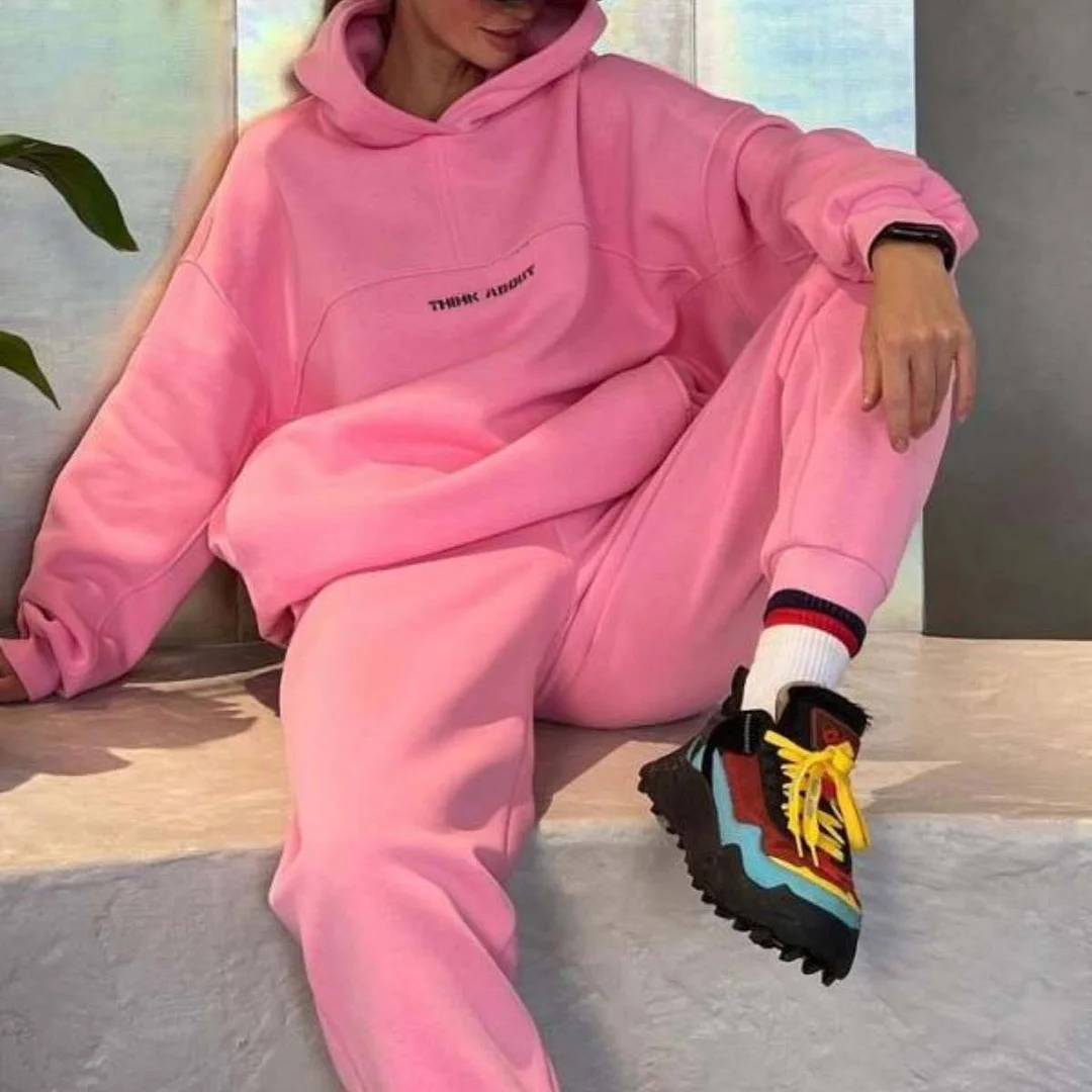 Women's Fashion Hooded Sports Casual Sweatshirt Set