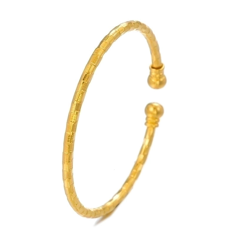Classic Style Argyle Copper Plating 18k Gold Plated Bangle